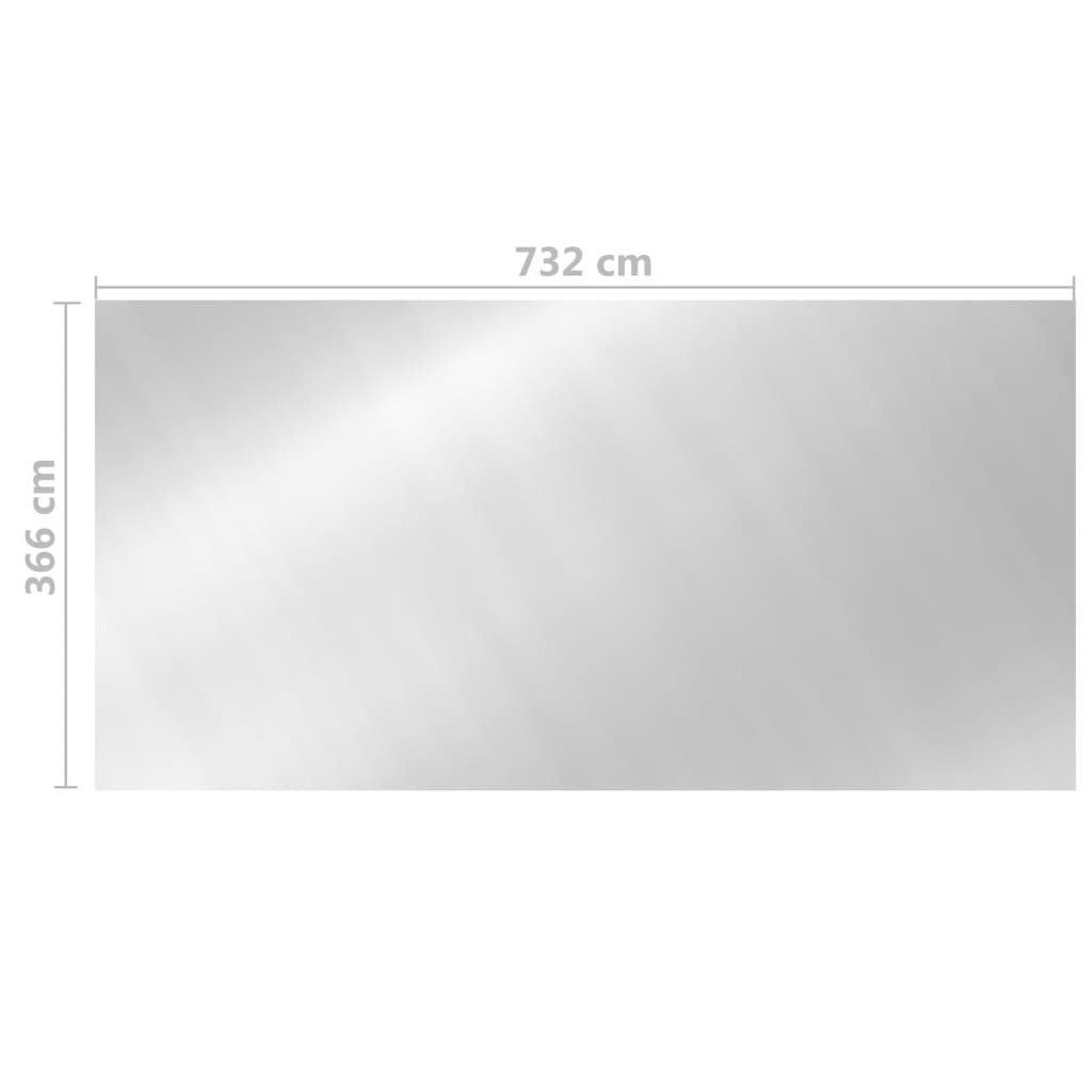 vidaXL Pokrivač za bazen srebrni 732 x 366 cm PE