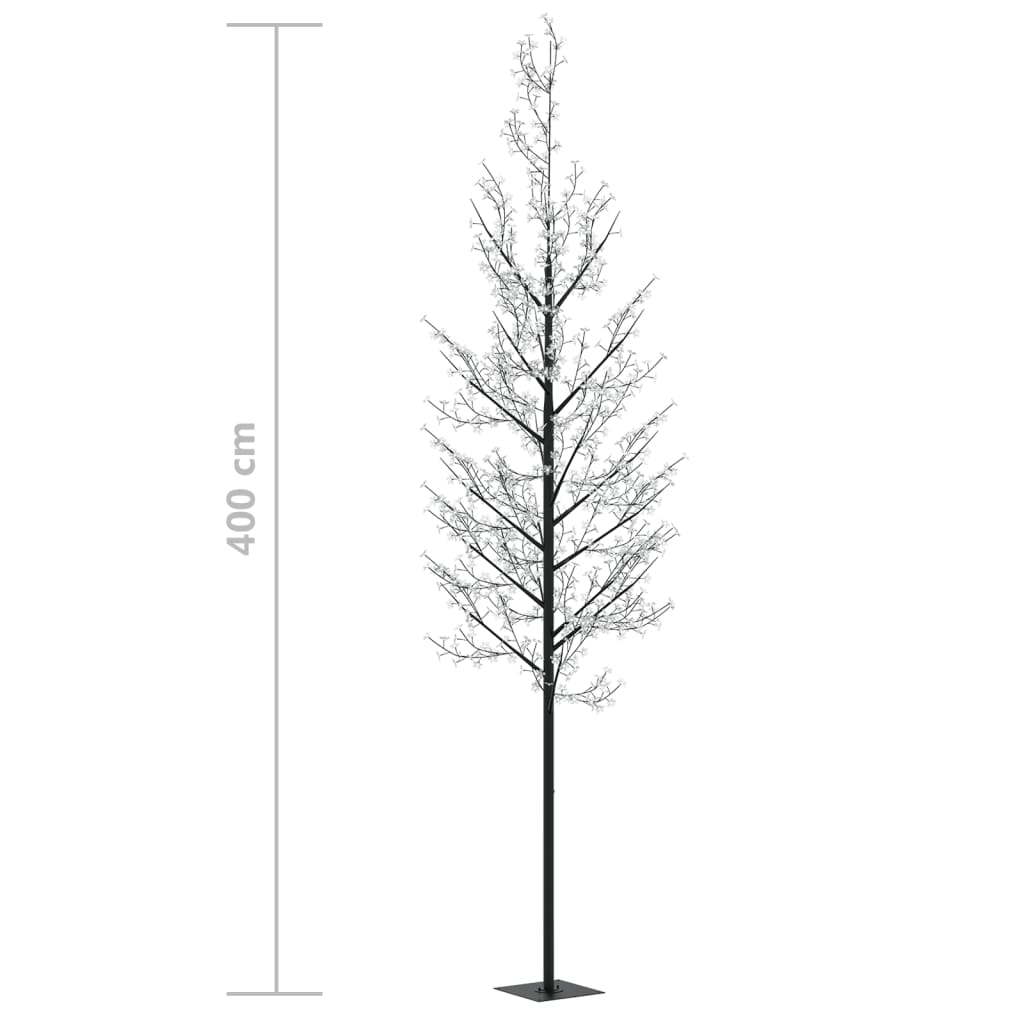 vidaXL Božićno drvce 1200 LED šarenih žarulja cvijet trešnje 400 cm