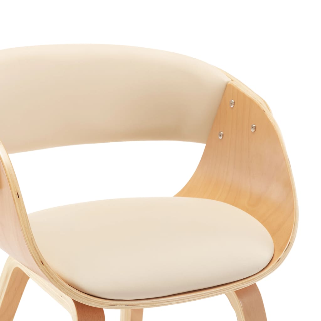 vidaXL Blagovaonska stolica krem od savijenog drva i umjetne kože