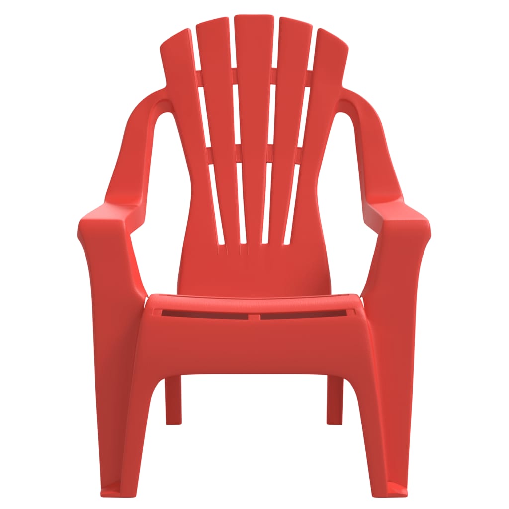 vidaXL Vrtne stolice za djecu 2kom crvene 37x34x44cm PP izgled drva