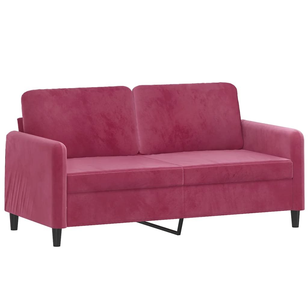 vidaXL 2-dijelni set sofa crvena boja vina baršunasti