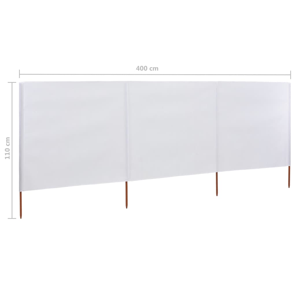 vidaXL Vjetrobran s 3 panela od tkanine 400 x 80 cm pješčano bijeli