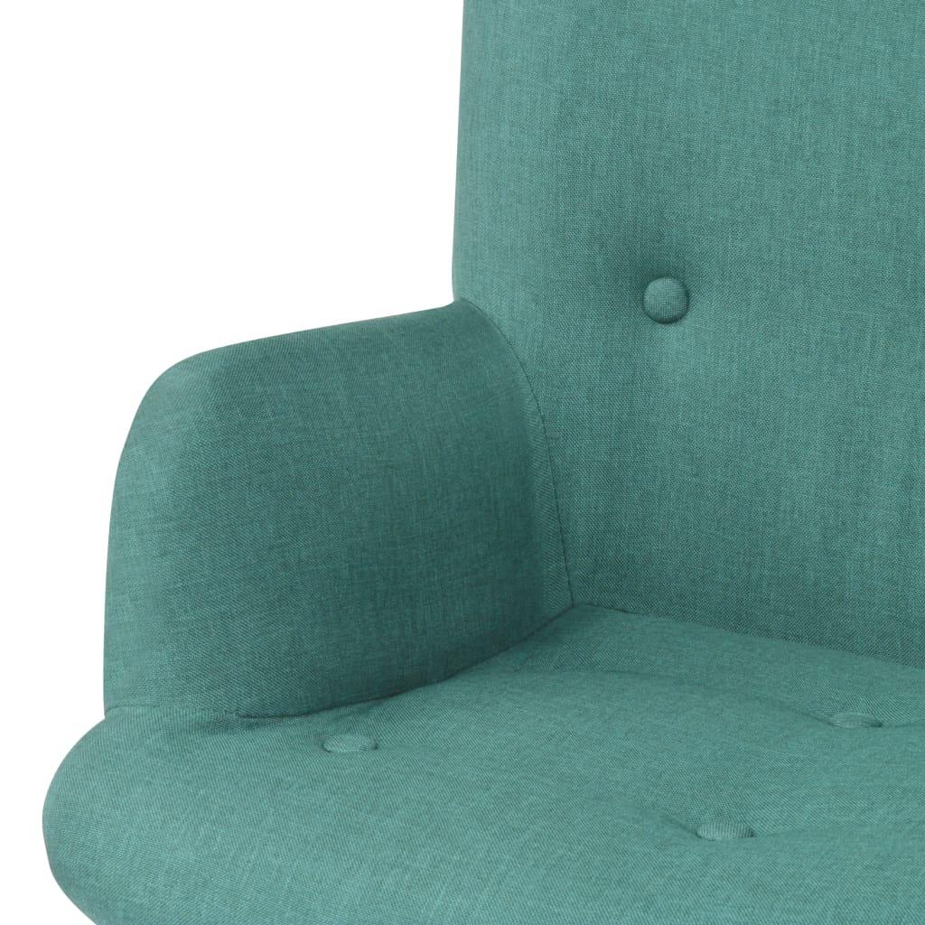 vidaXL Fotelja s osloncem za noge od tkanine zelena