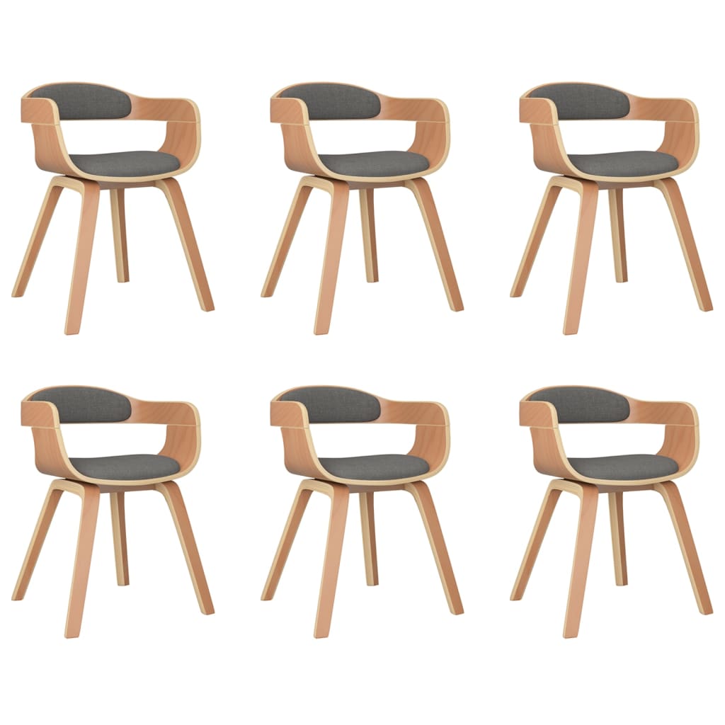 vidaXL Blagovaonska stolica 6 kom svjetlosiva savijeno drvo i tkanina