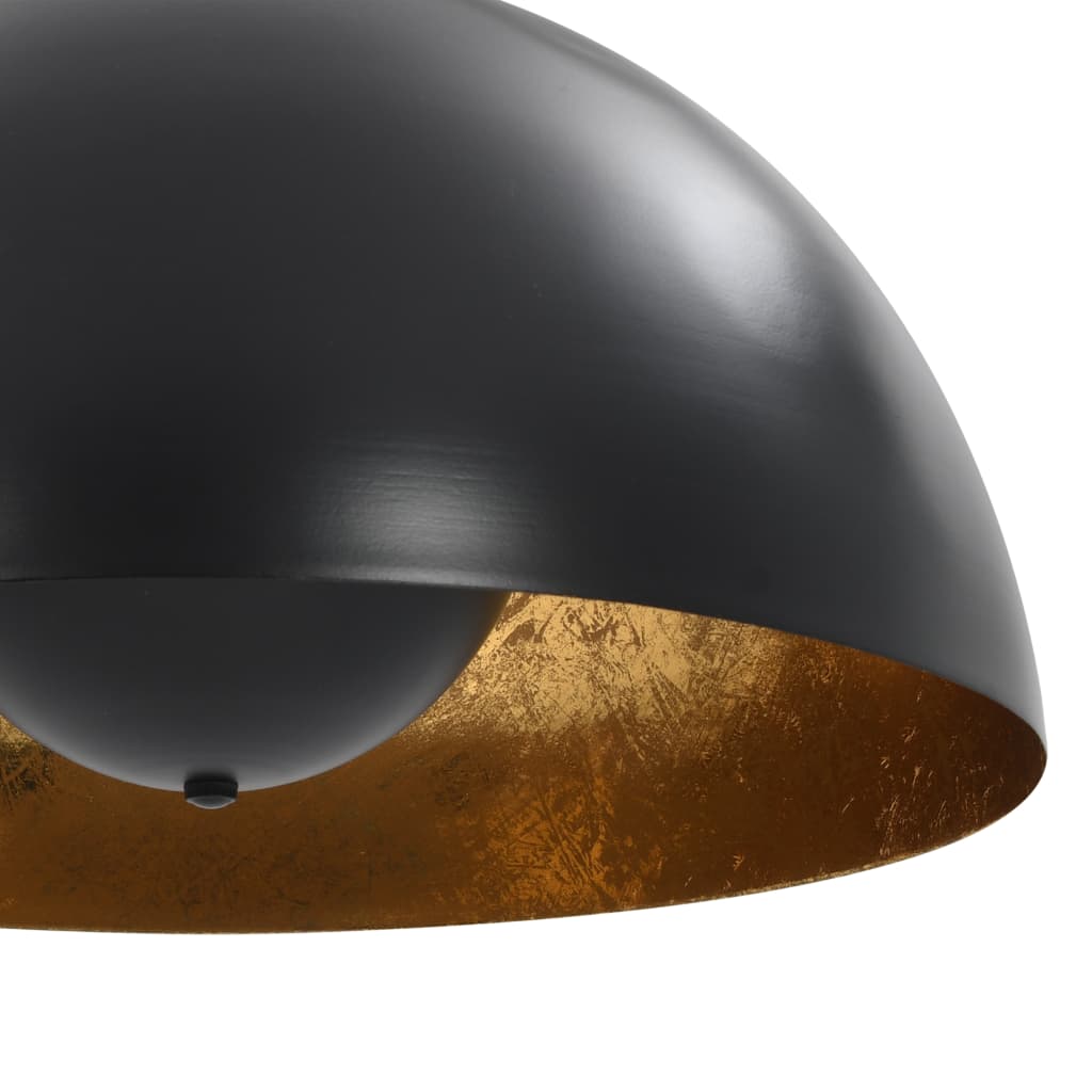 vidaXL Stropne svjetiljke 2 kom crno-zlatne polukuglaste 40 cm E27