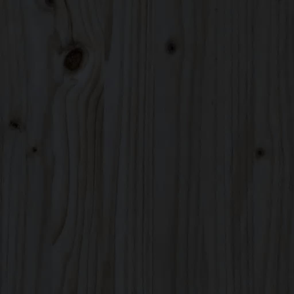 vidaXL Dnevni ležaj od masivne borovine crni 90 x 200 cm