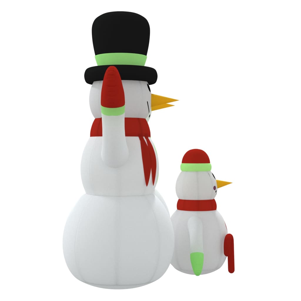 vidaXL Obitelj snjegovića na napuhavanje s LED svjetlima 360 cm