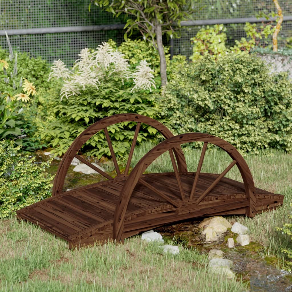 vidaXL Vrtni most s ogradama 99 x 50 x 38 cm od masivne jelovine