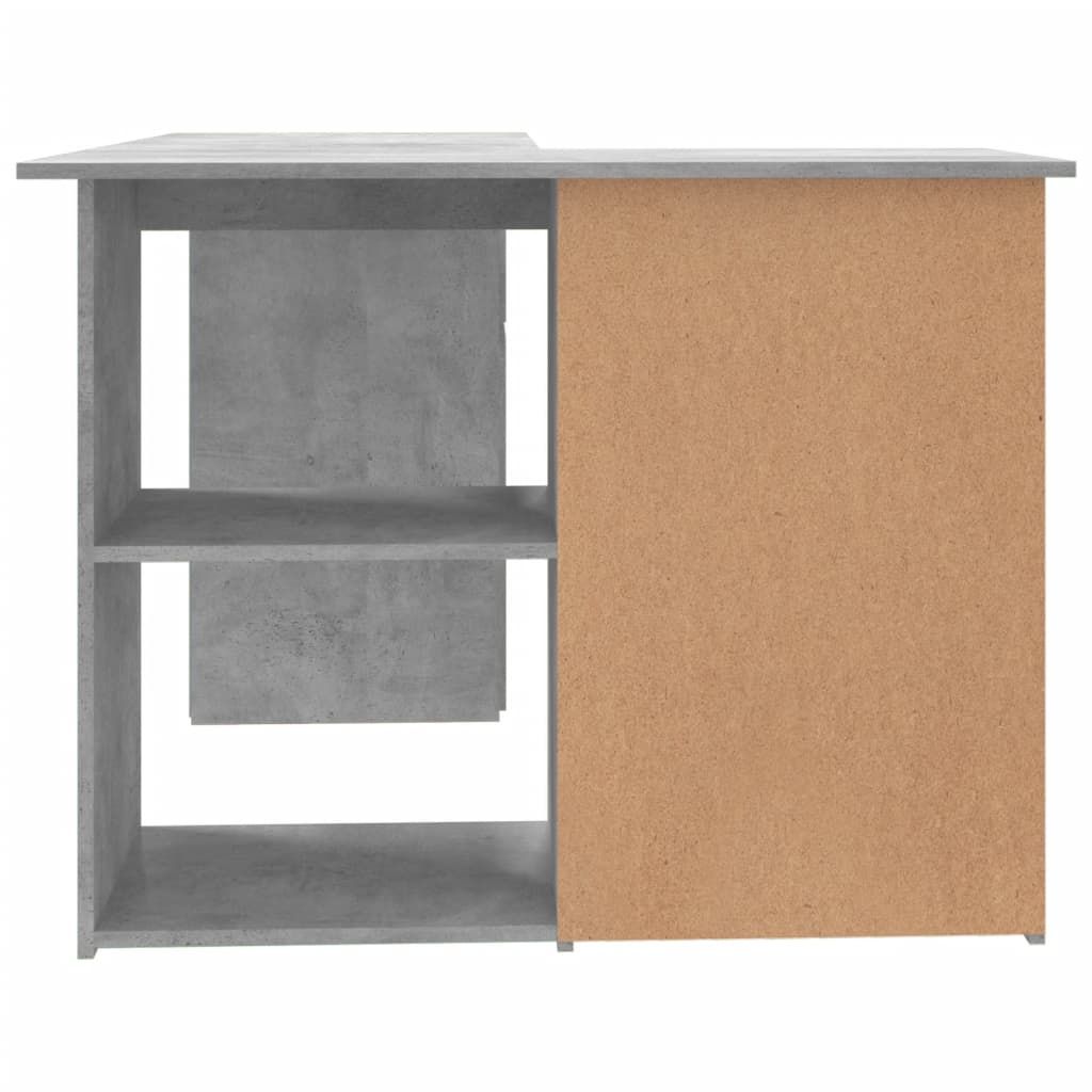 vidaXL Kutni radni stol siva boja betona 145 x 100 x 76 cm od iverice