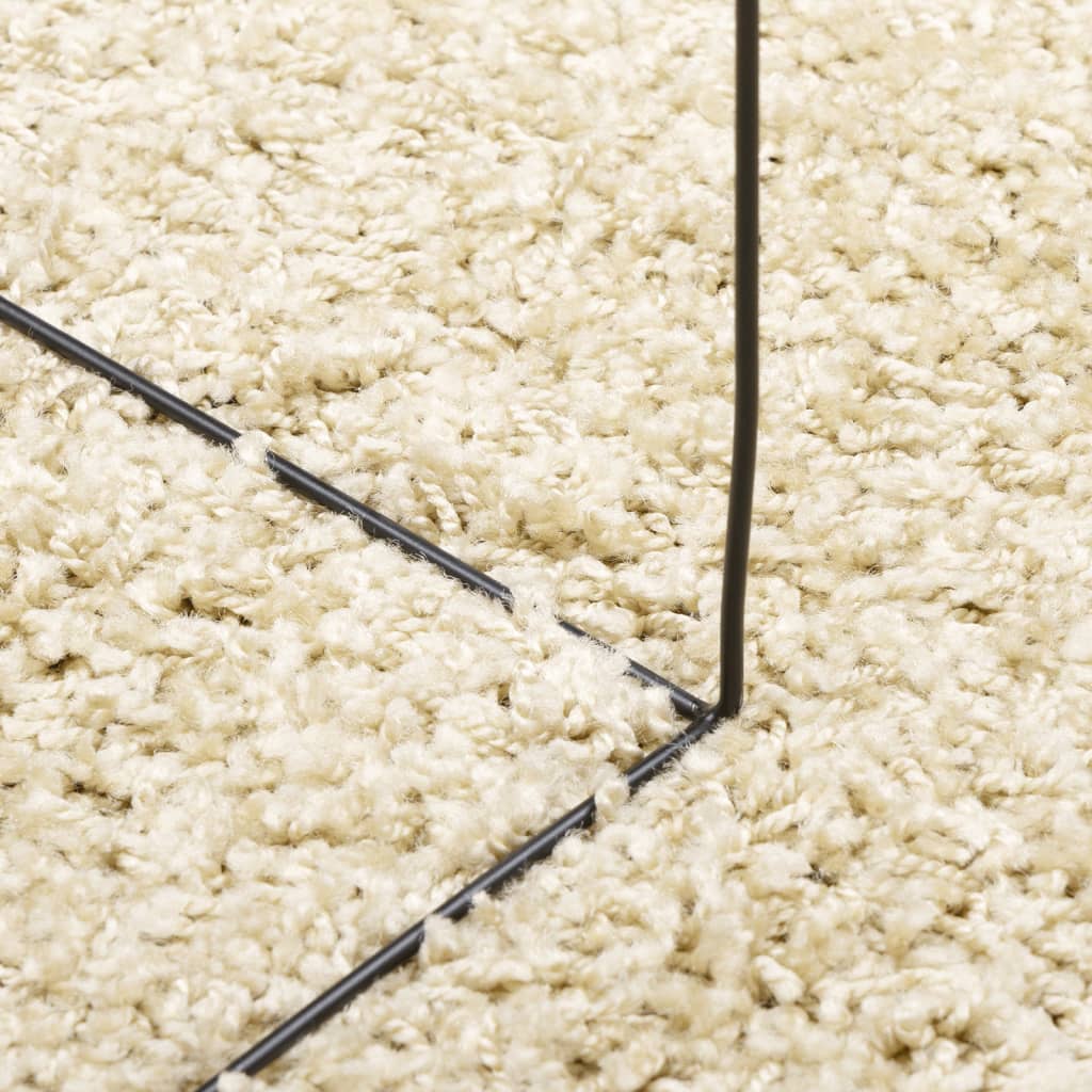 vidaXL Čupavi moderni tepih s visokim vlaknima zlatni 120x110 cm