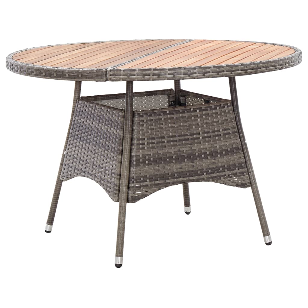 vidaXL Vrtni stol sivi 115 x 74 cm od poliratana i bagremovog drva