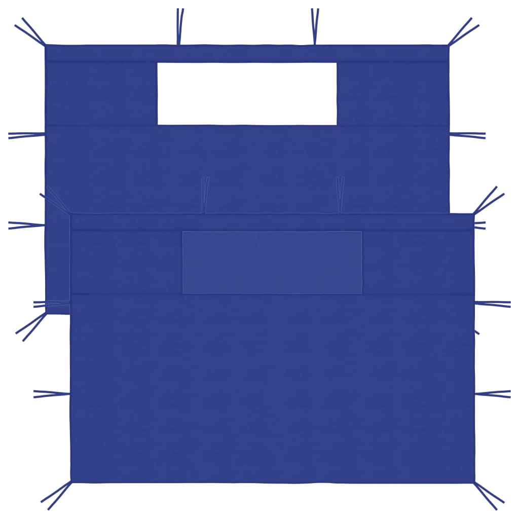 vidaXL Bočni zidovi za sjenicu s prozorima 2 kom plavi (315307)
