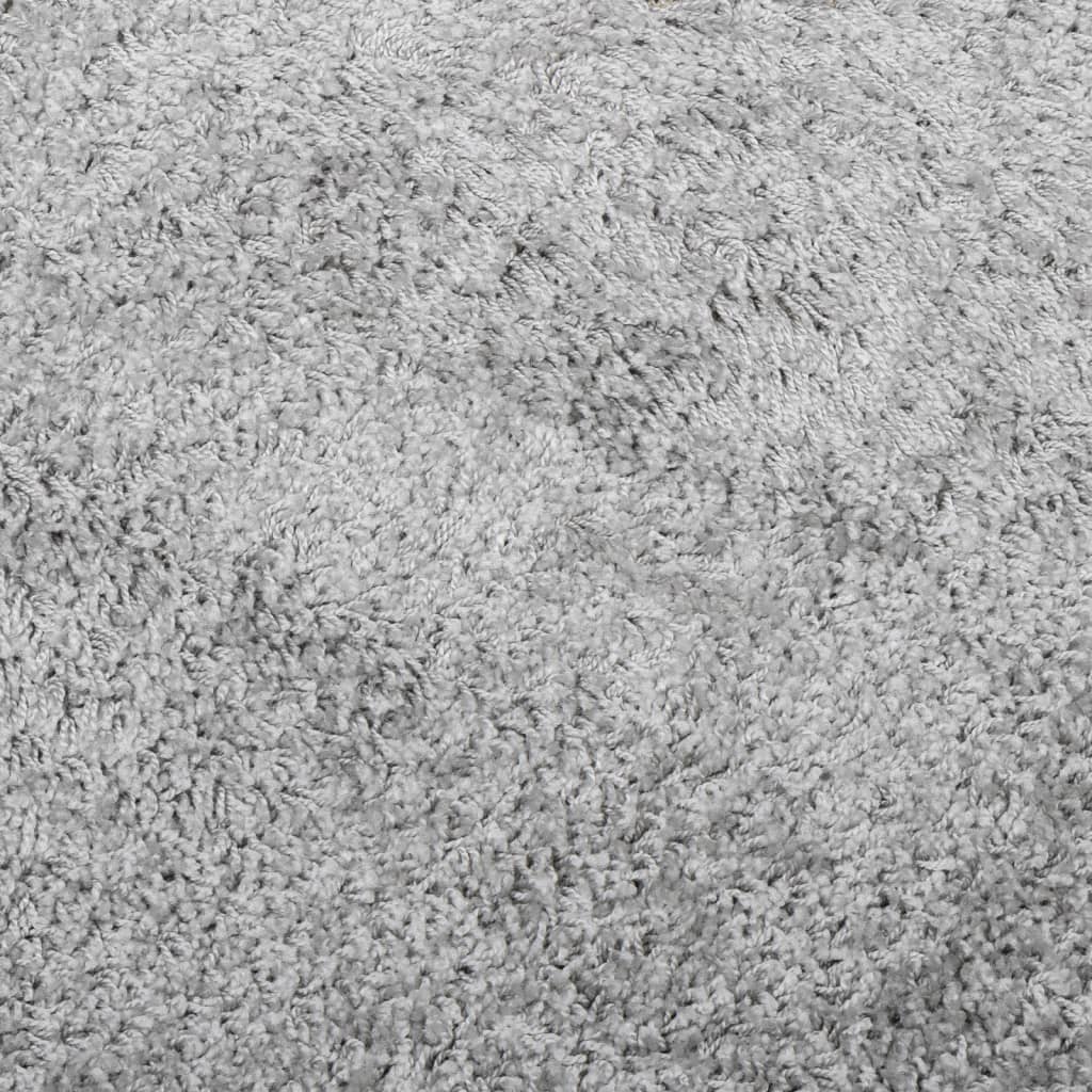 vidaXL Čupavi tepih PAMPLONA s visokim vlaknima moderni sivi Ø 240 cm