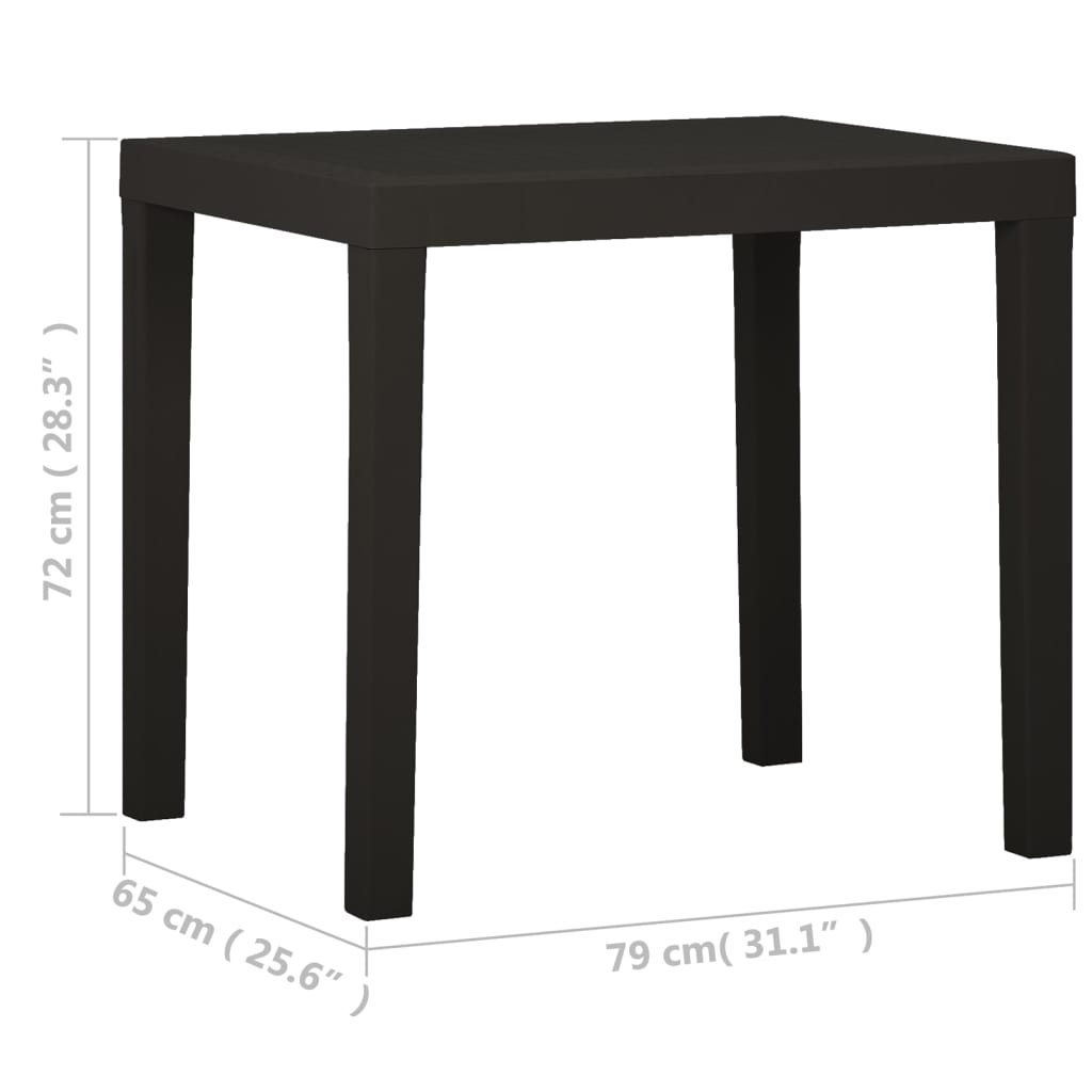 vidaXL Vrtni stol antracit 79 x 65 x 72 cm plastični