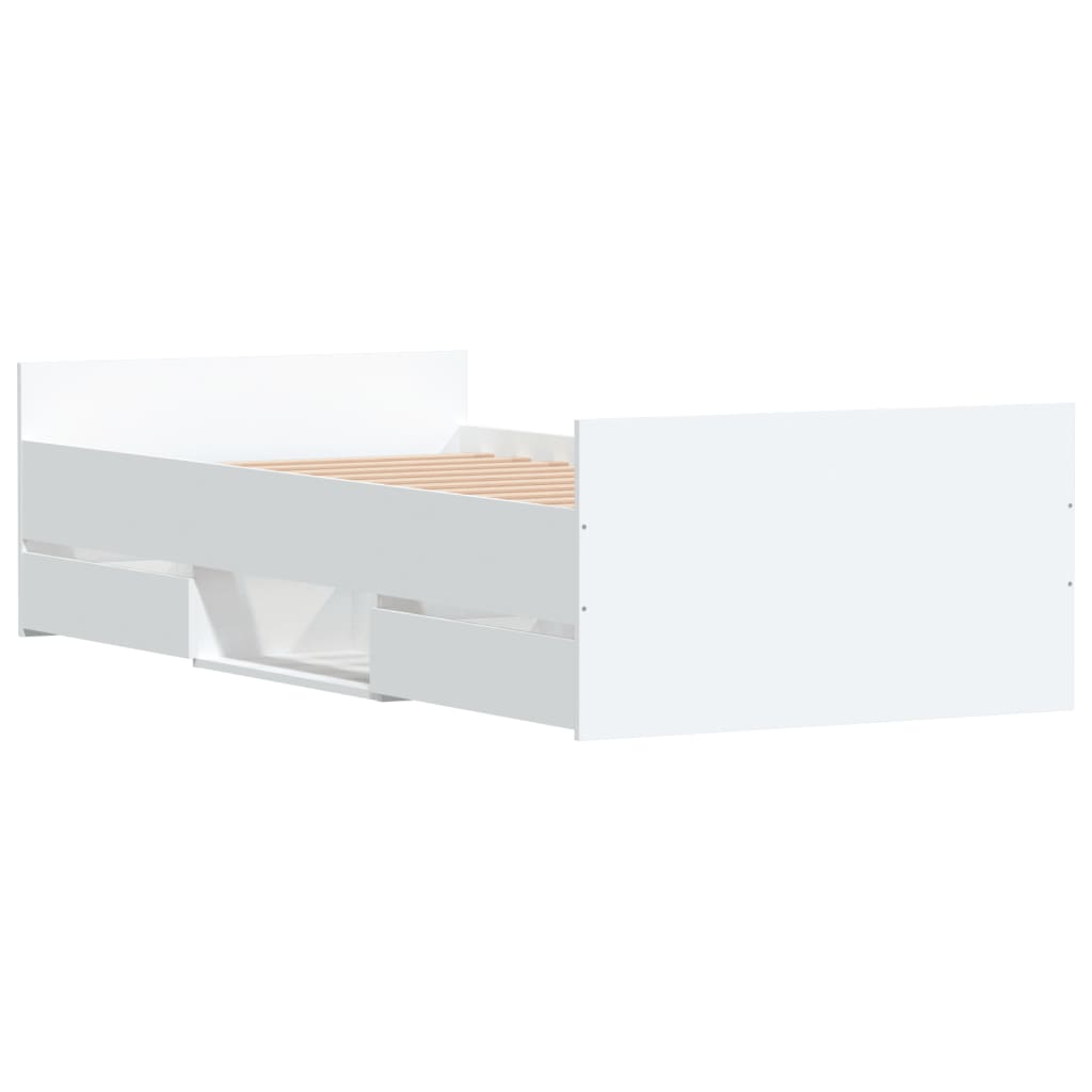 vidaXL Okvir kreveta s uzglavljem i podnožjem bijeli 90 x 190 cm