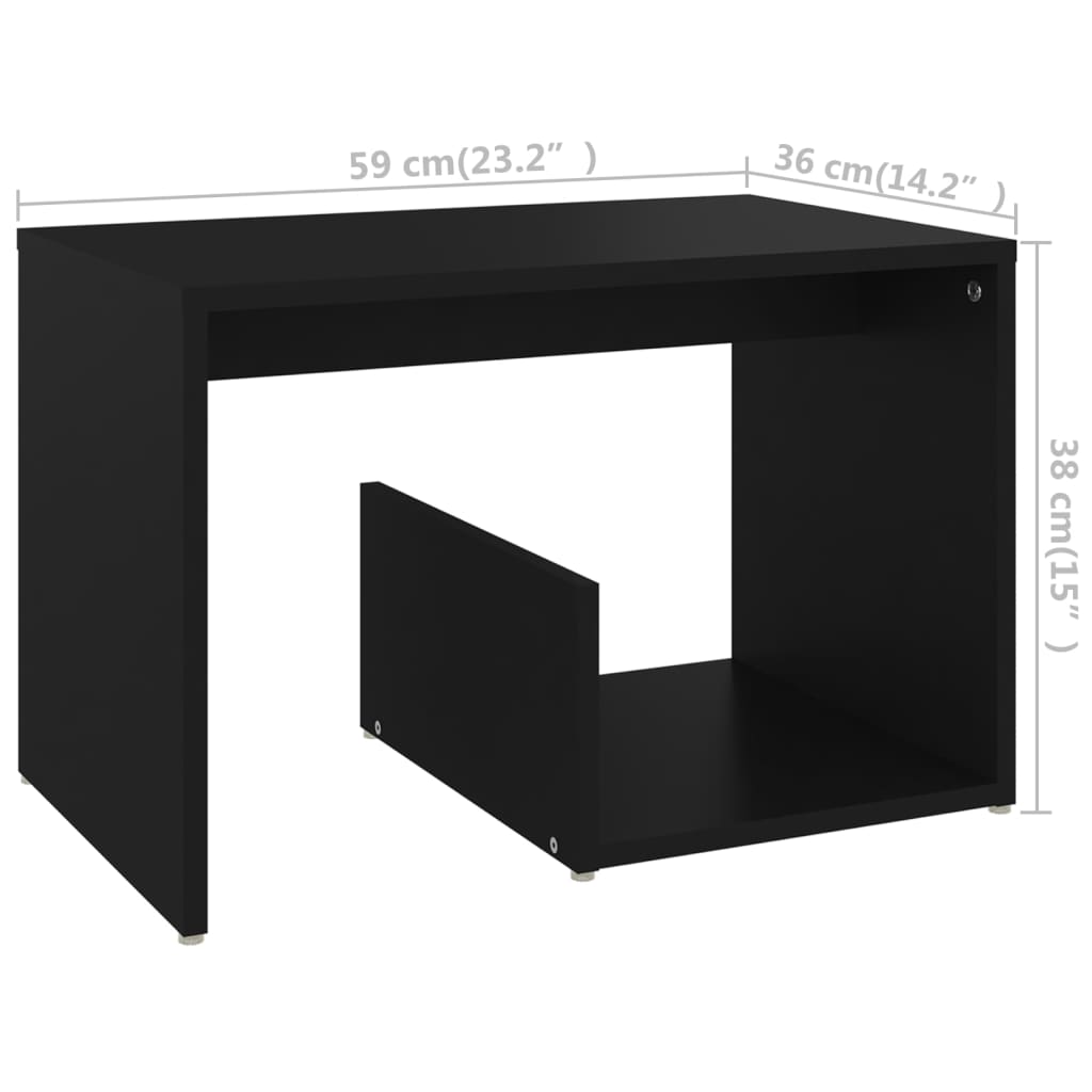 vidaXL Bočni stolić crni 59 x 36 x 38 cm od konstruiranog drva