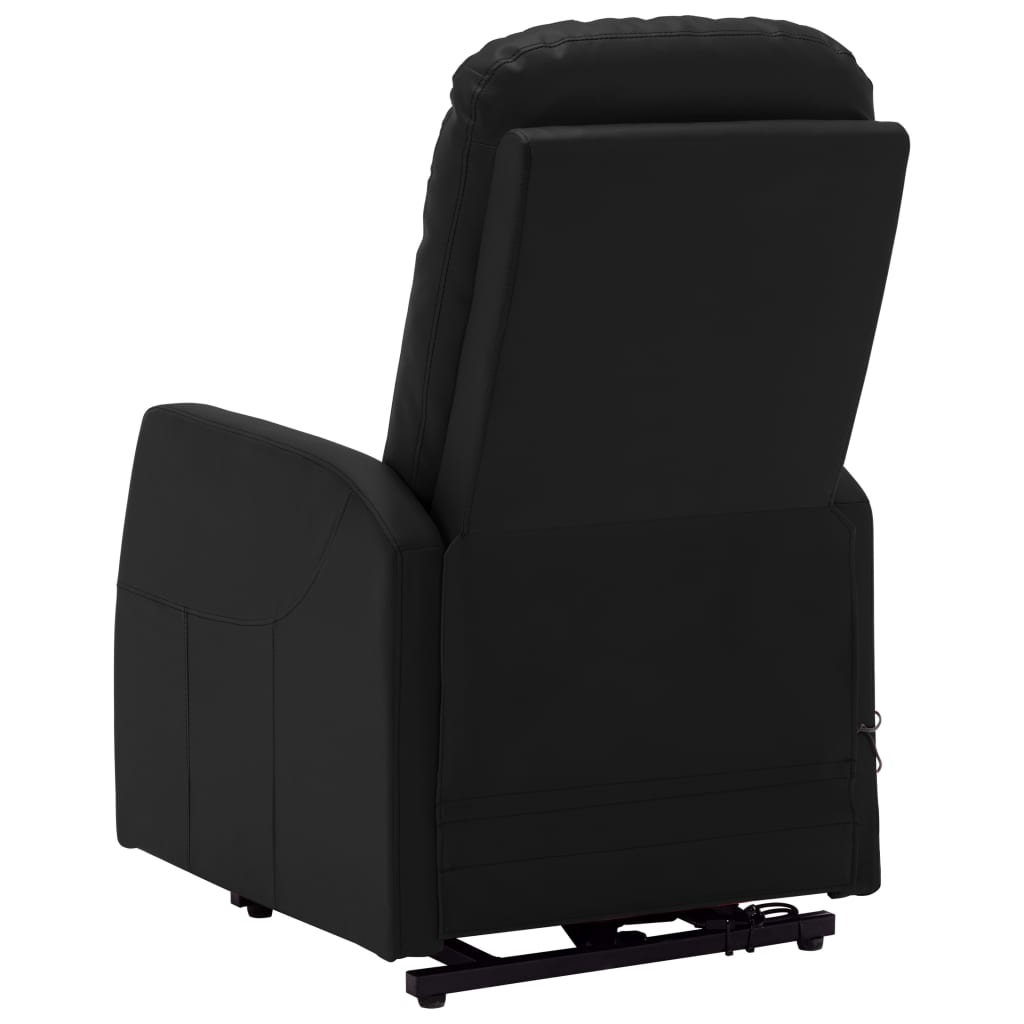 vidaXL Masažna fotelja na podizanje od umjetne kože crna