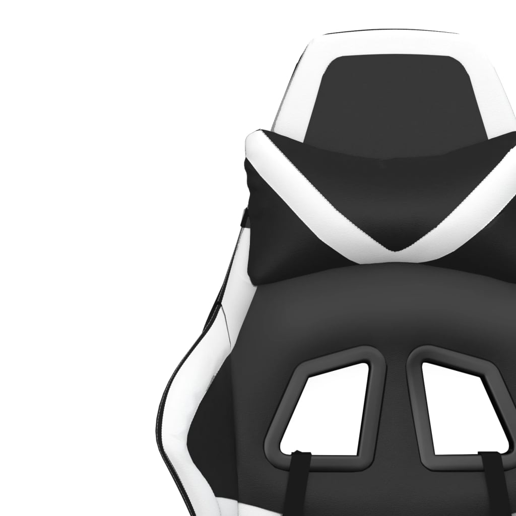vidaXL Masažna igraća stolica od umjetne kože crno-bijela