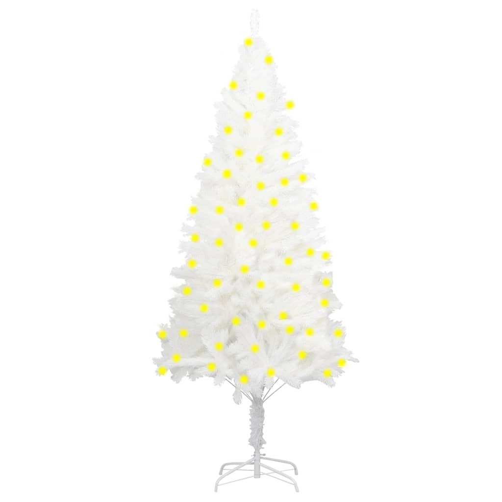 vidaXL Umjetno osvijetljeno božićno drvce bijelo 120 cm