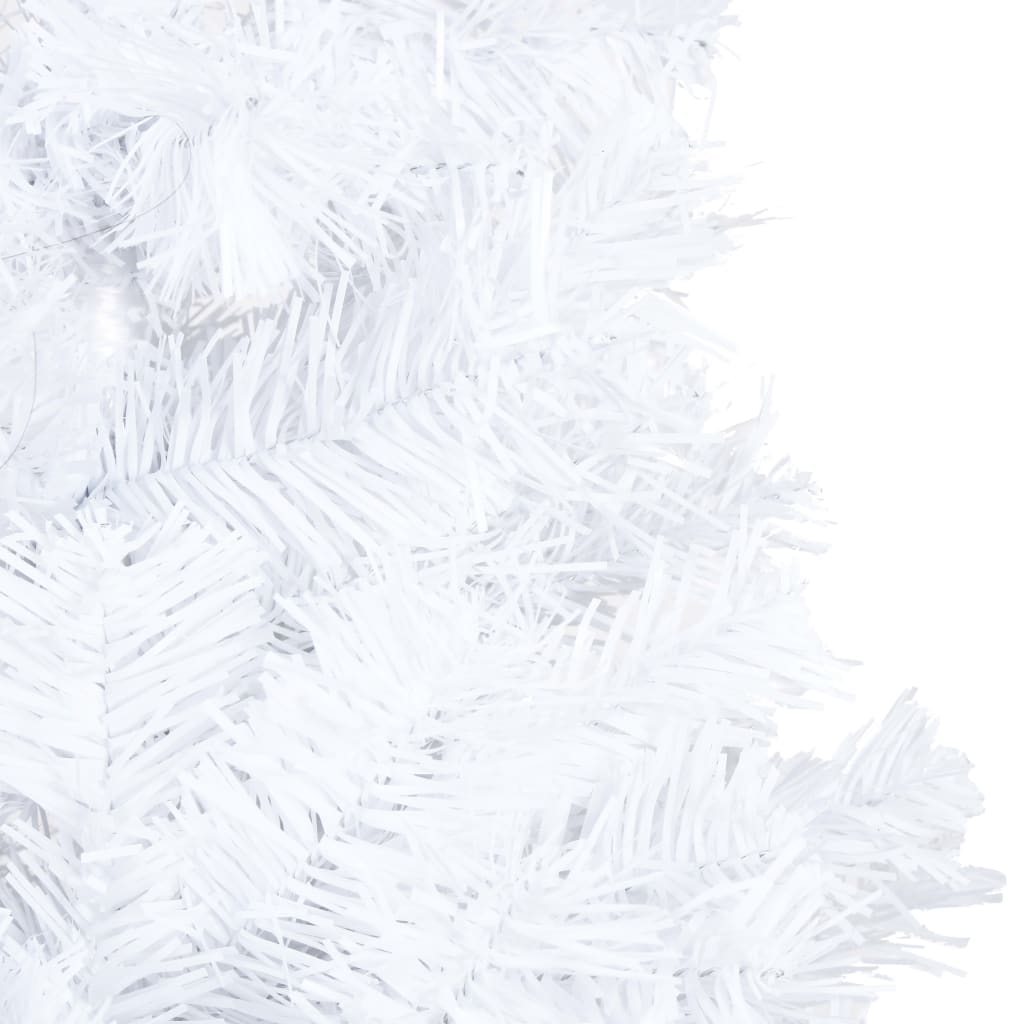 vidaXL Umjetno osvijetljeno božićno drvce i kuglice bijelo 150 cm PVC