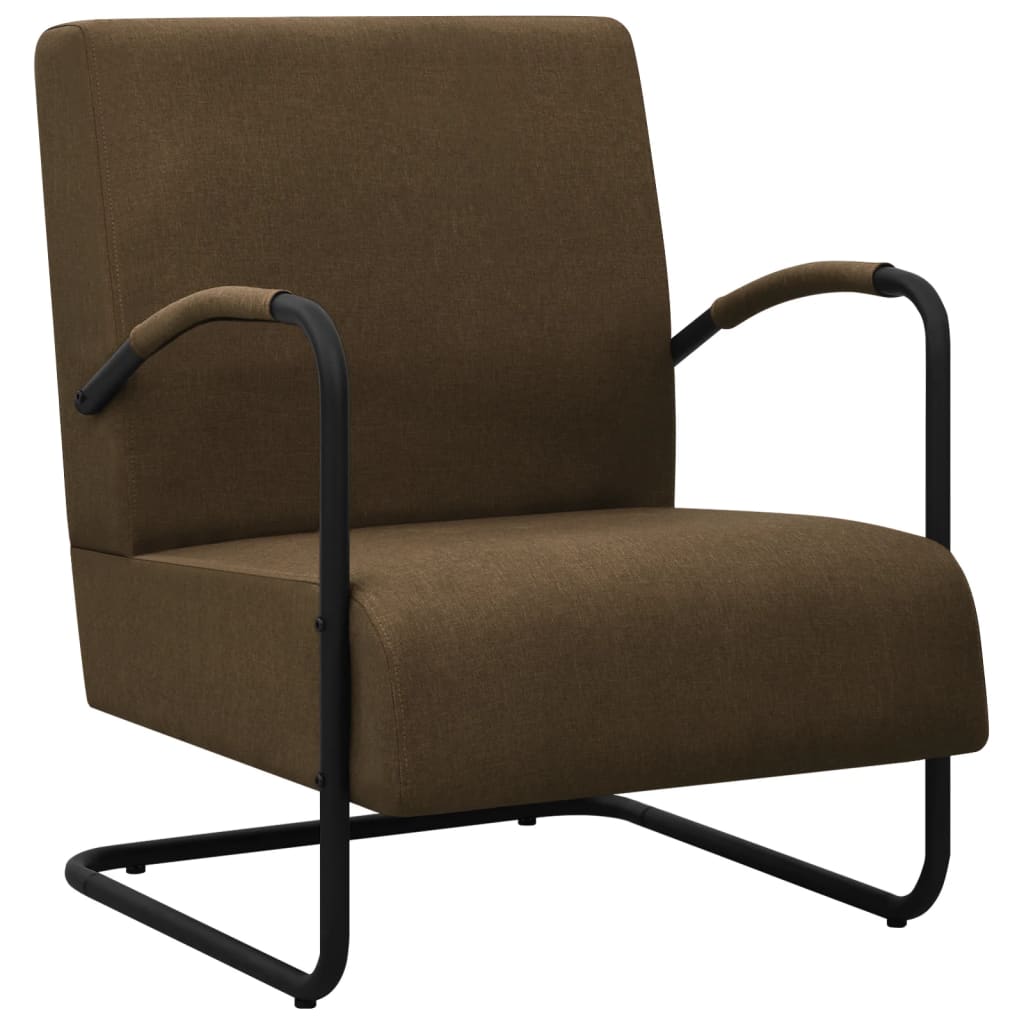 vidaXL Fotelja od tkanine tamnosmeđa