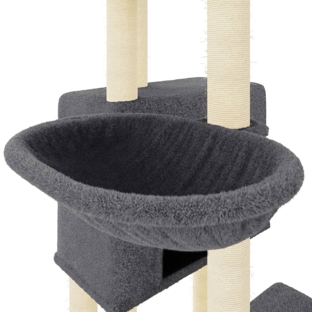 vidaXL Penjalica za mačke sa stupovima za grebanje tamnosiva 122 cm