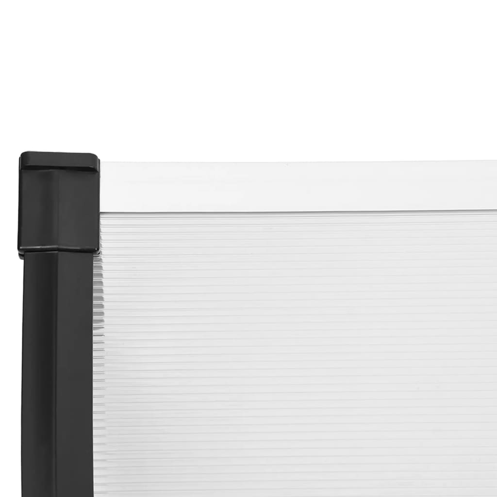 vidaXL Nadstrešnica za vrata crna i prozirna 122 x 90 cm polikarbonat