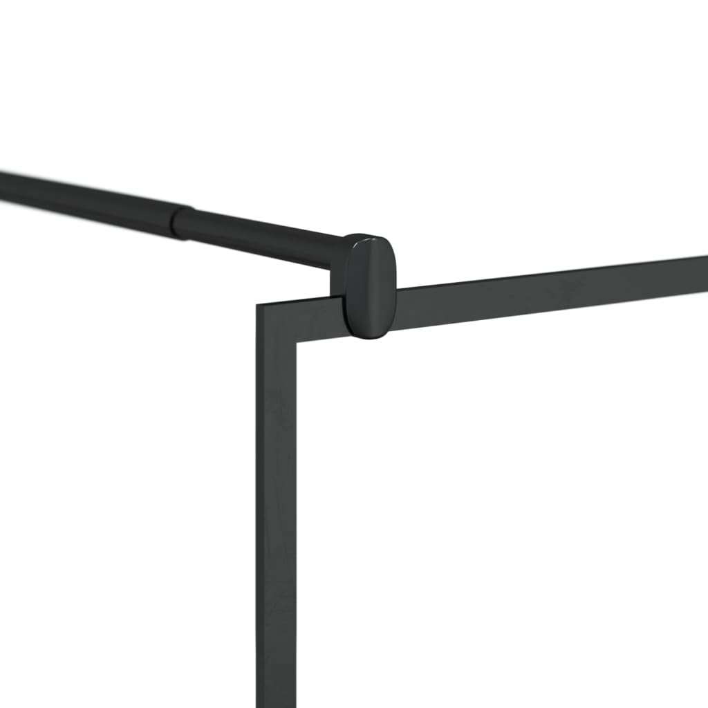 vidaXL Pregrada za tuširanje s prozirnim staklom ESG 115 x 195 cm crna