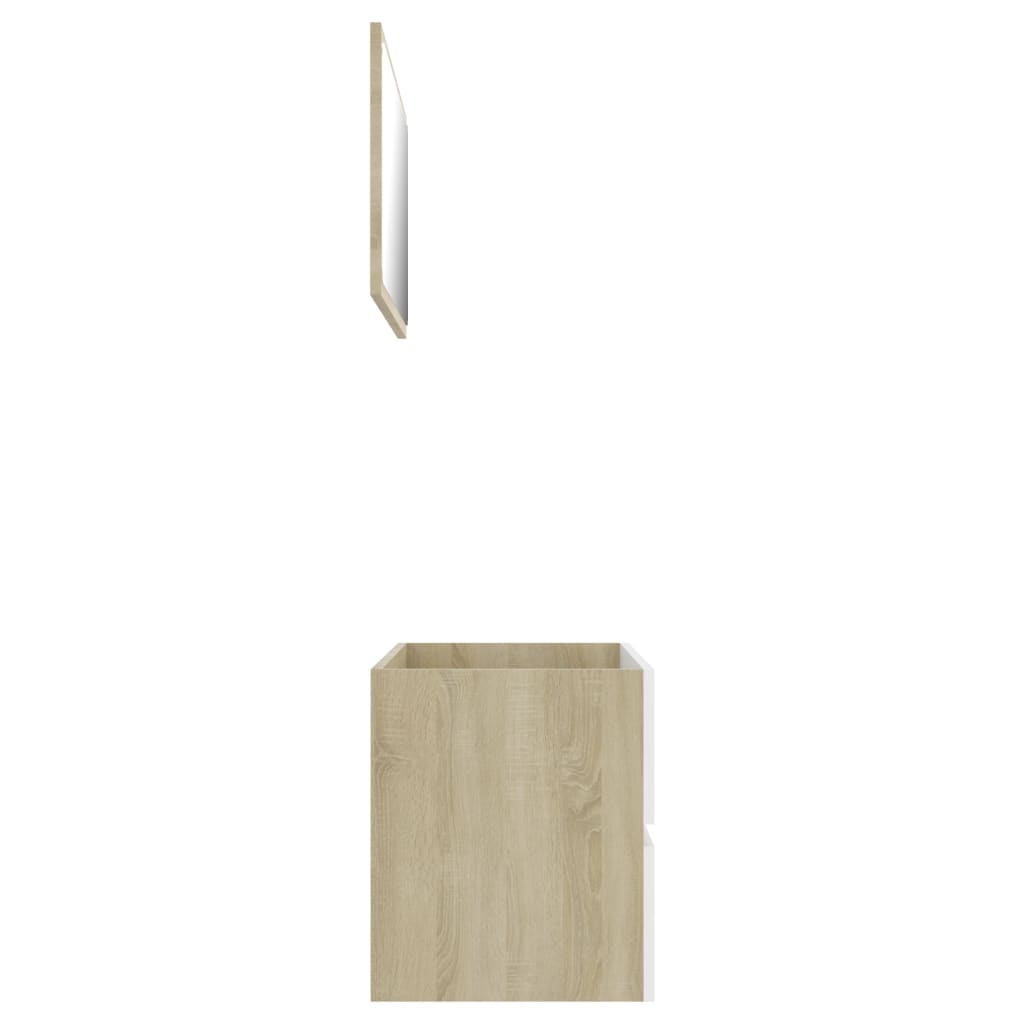 vidaXL 2-dijelni set kupaonskog namještaja bijeli i boja hrasta drveni