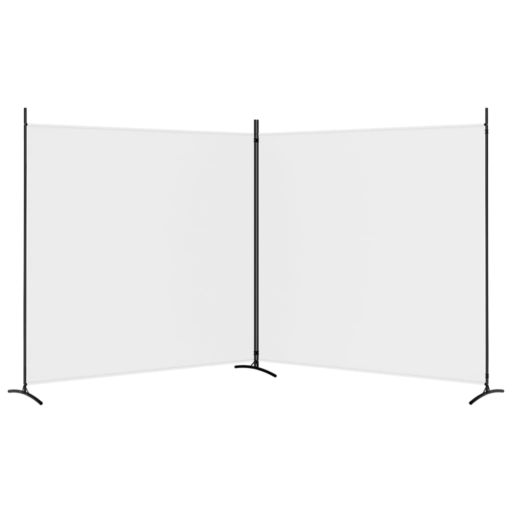 vidaXL Sobna pregrada s 2 panela bijela 348 x 180 cm od tkanine