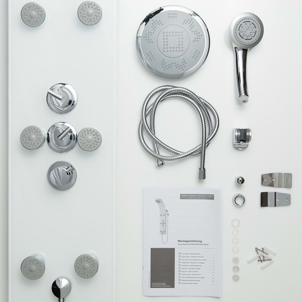 SCHÜTTE stakleni tuš-panel i termostatska miješalica LANZAROTE bijeli