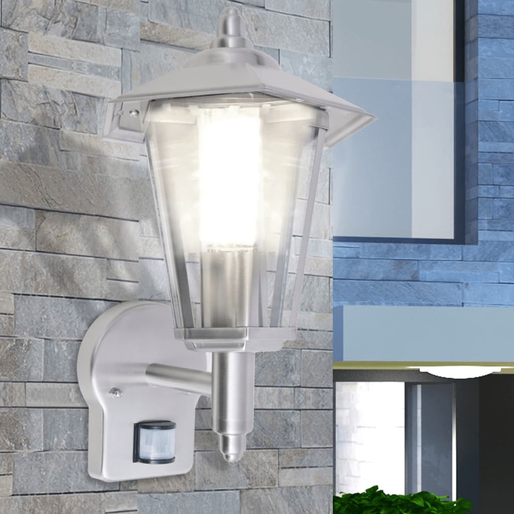 vidaXL Vanjska Zidna Svjetiljka sa Senzorom Nehrđajuće Željezo