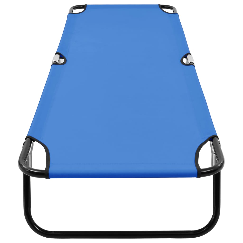 vidaXL Sklopiva ležaljka za sunčanje plava čelična