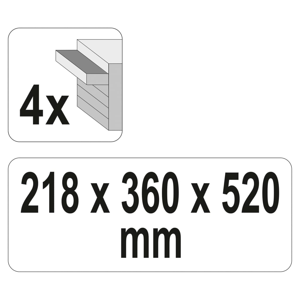 YATO kutija za alat s 4 ladice 52 x 21,8 x 36 cm