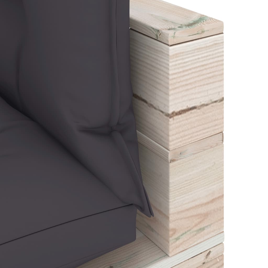 vidaXL Kutna vrtna sofa od paleta od borovine s jastucima