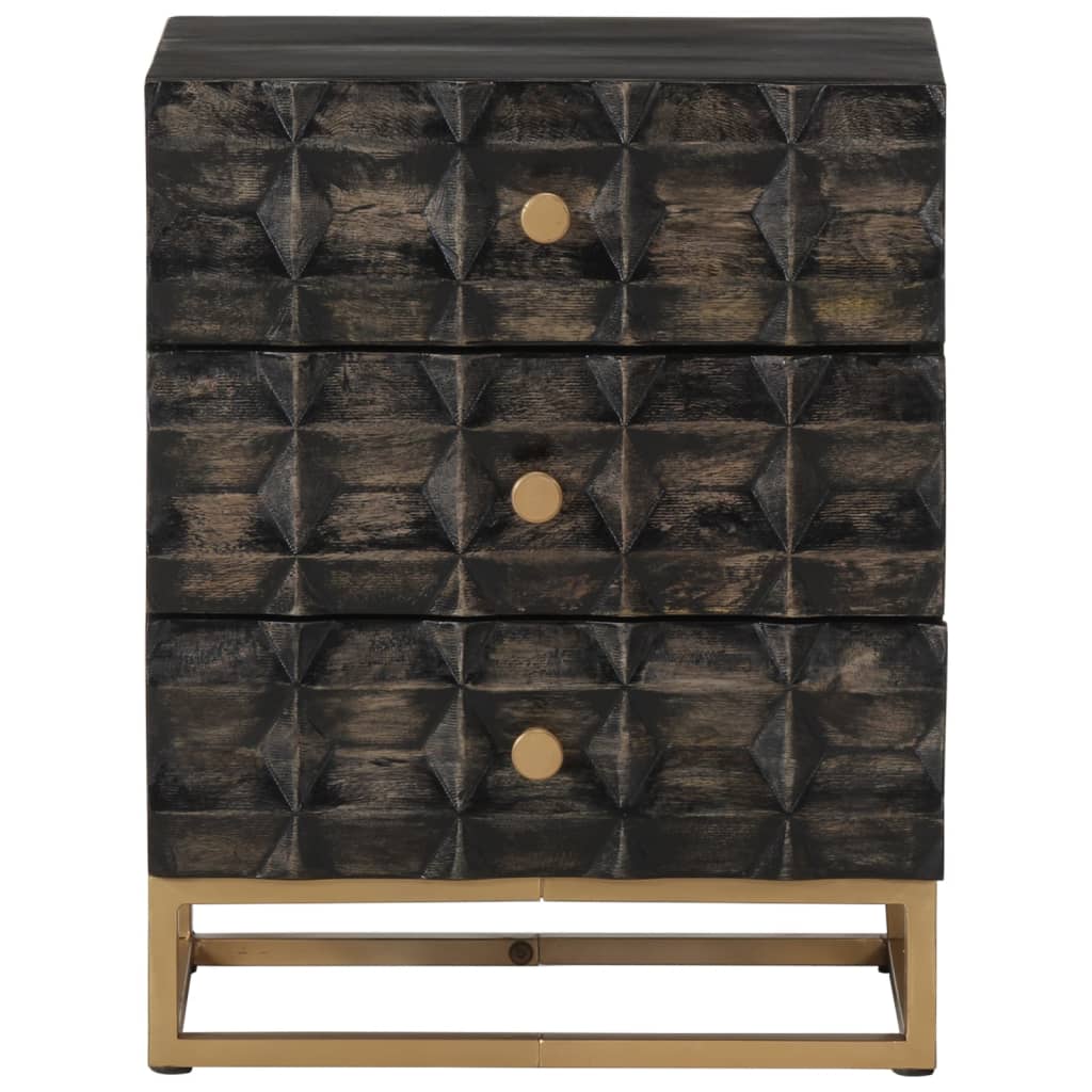 vidaXL Noćni ormarić crni 40 x 29 x 50 cm od masivnog drva manga