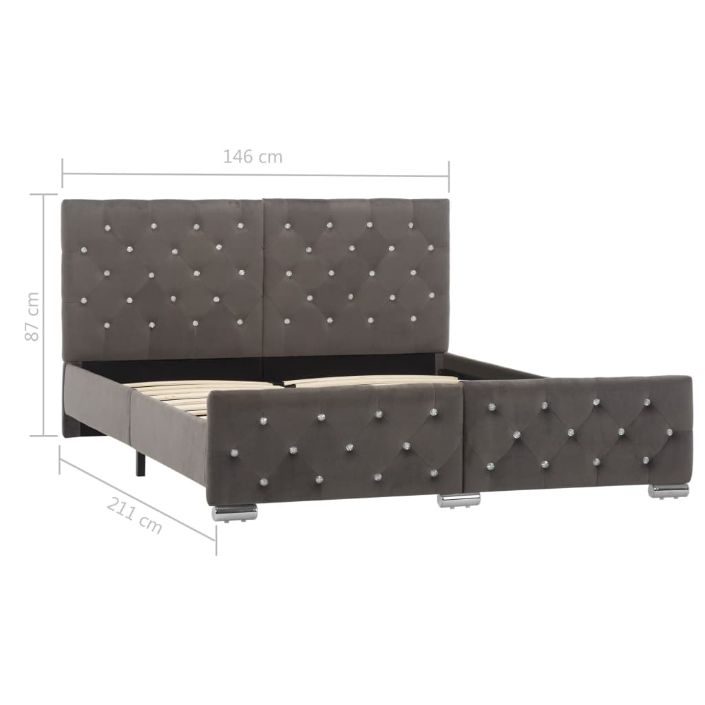 vidaXL Okvir za krevet sivi baršunasti 140 x 200 cm