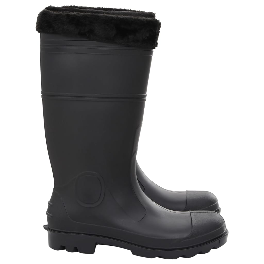 vidaXL Čizme za kišu s uklonjivim čarapama crne veličina 46 PVC