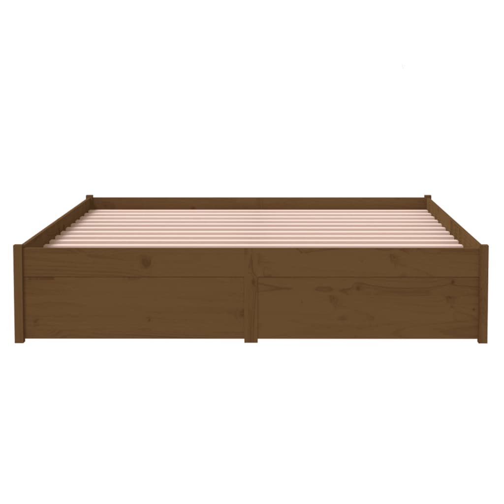 vidaXL Okvir za krevet od masivnog drva smeđa boja meda 140 x 190 cm