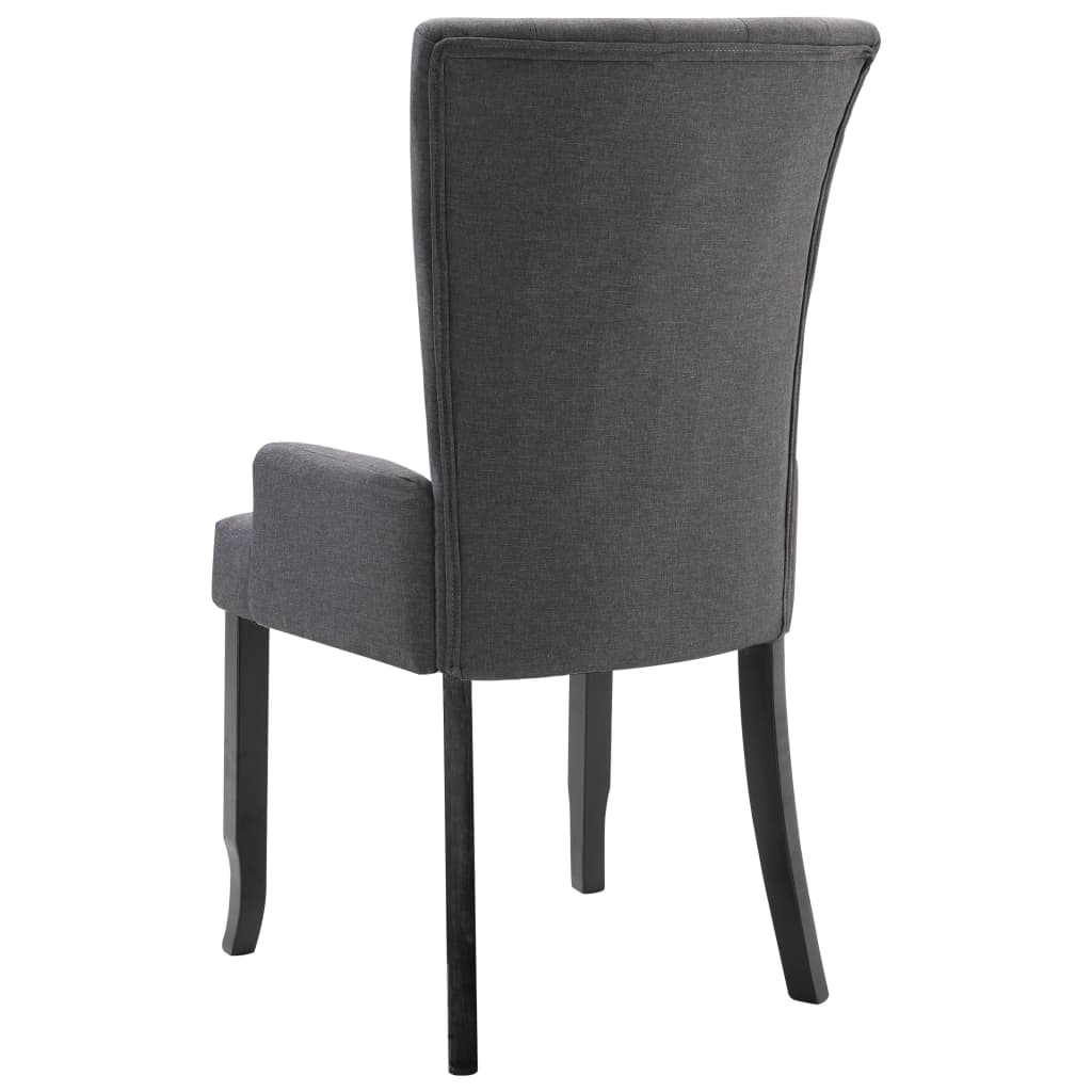 vidaXL Blagovaonska stolica od tkanine 4 kom tamnosive