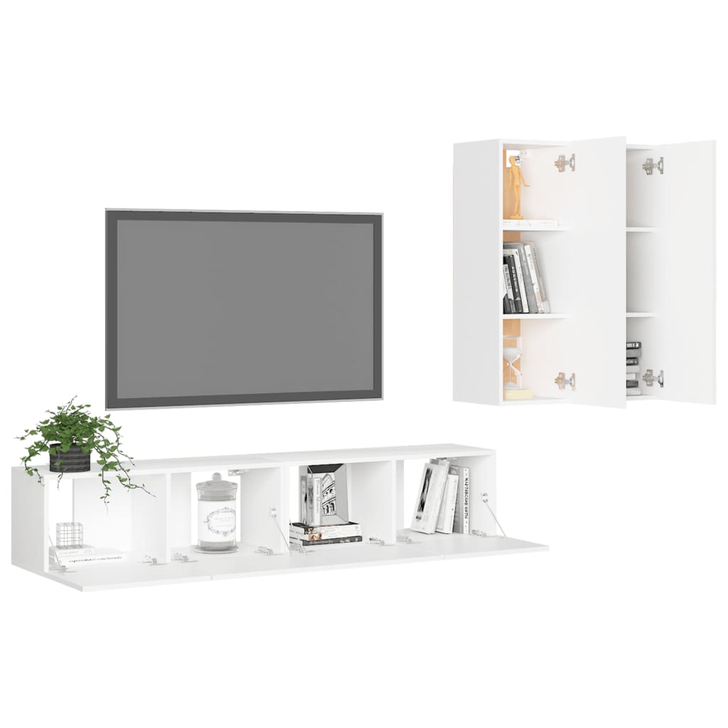 vidaXL 4-dijelni set TV ormarića bijeli od iverice