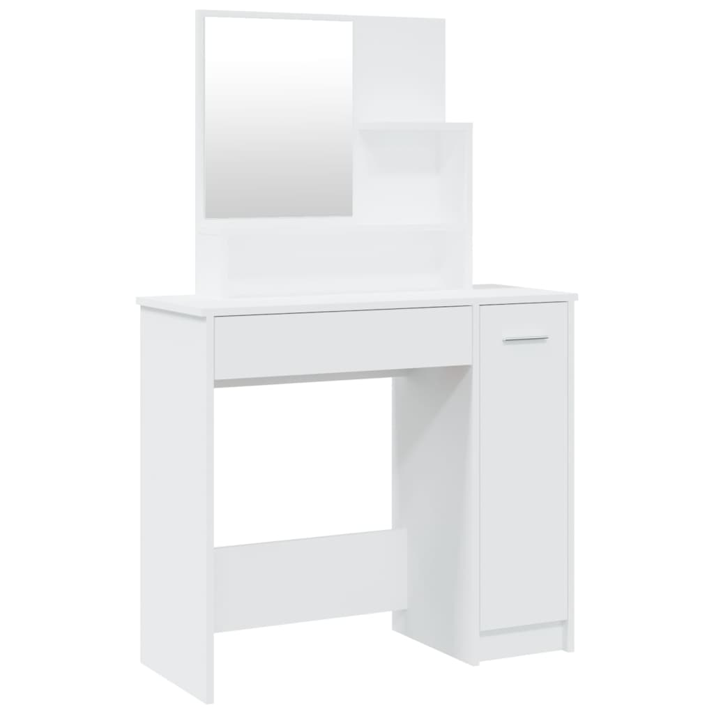 vidaXL Toaletni stolić s ogledalom bijeli 86,5 x 35 x 136 cm