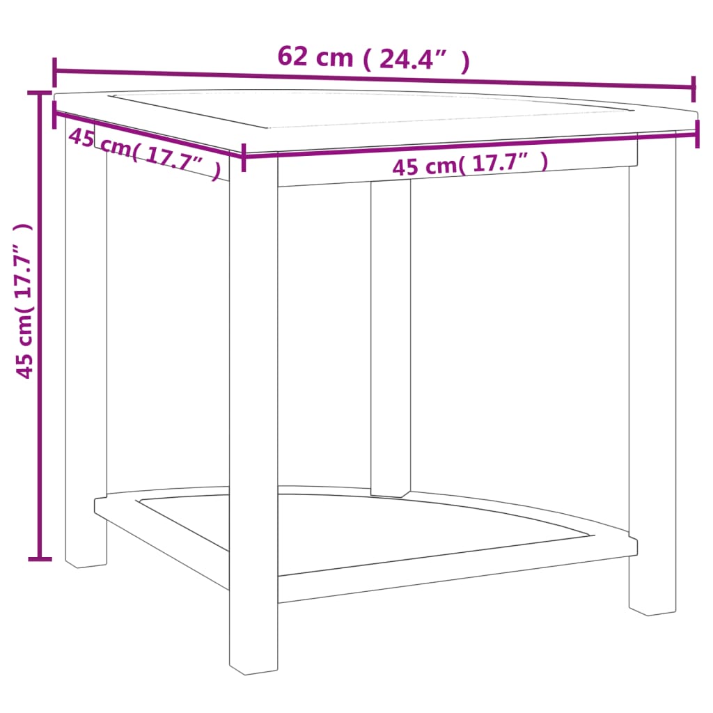 vidaXL Kupaonski bočni stolić 45 x 45 x 45 cm od masivne tikovine
