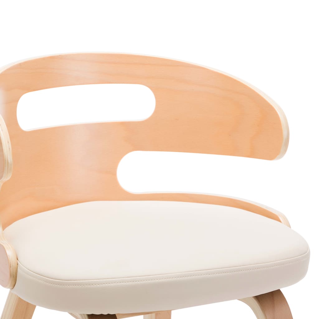 vidaXL Blagovaonske stolice krem 2 kom savijeno drvo i umjetna koža