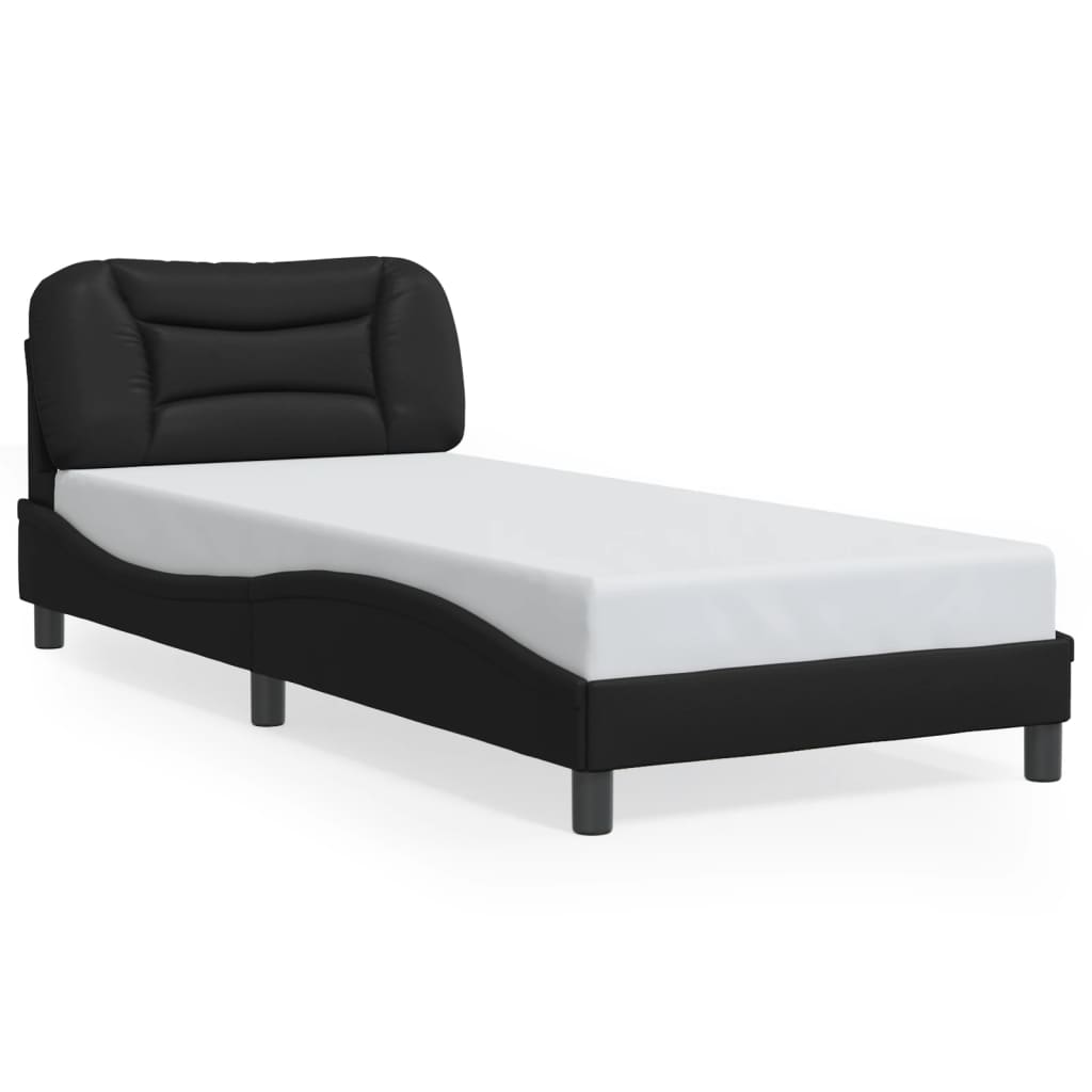vidaXL Okvir kreveta s LED svjetlima crni 80 x 200 cm od umjetne kože