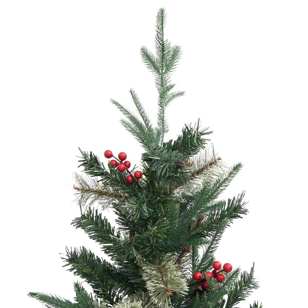 vidaXL Božićno drvce sa šiškama zeleno 225 cm PVC i PE