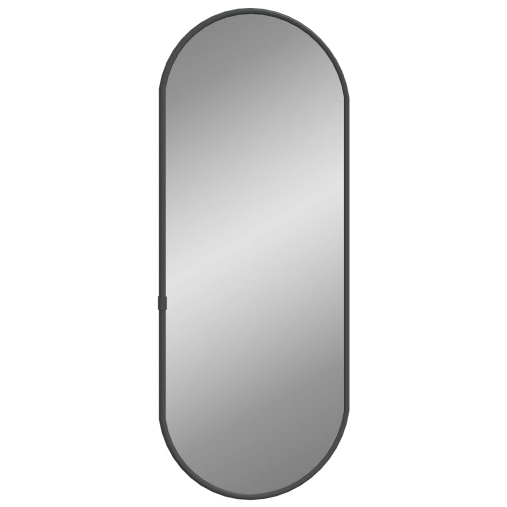 vidaXL Zidno ogledalo crna 50x20 cm ovalno