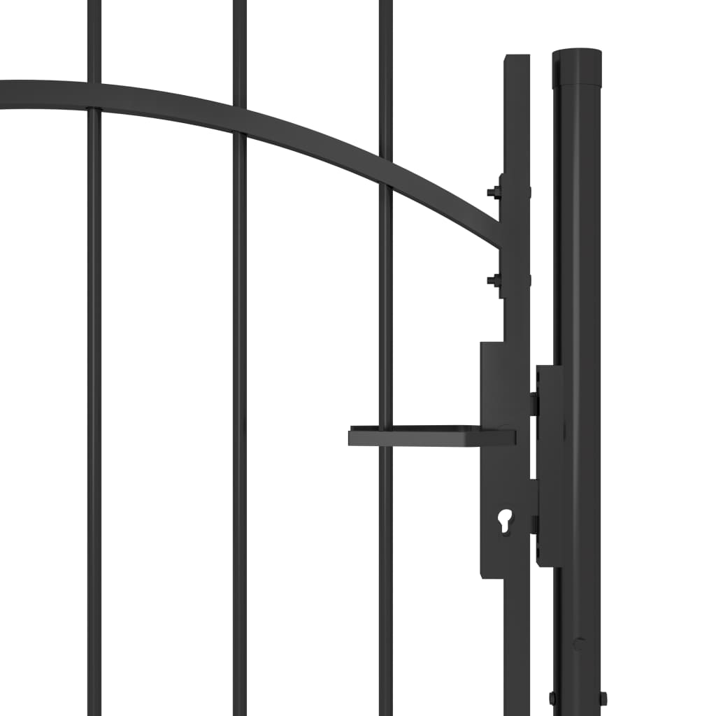 vidaXL Vrtna vrata čelična 1 x 2,2 m crna