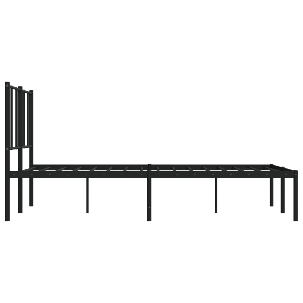 vidaXL Metalni okvir za krevet s uzglavljem crni 120x200 cm