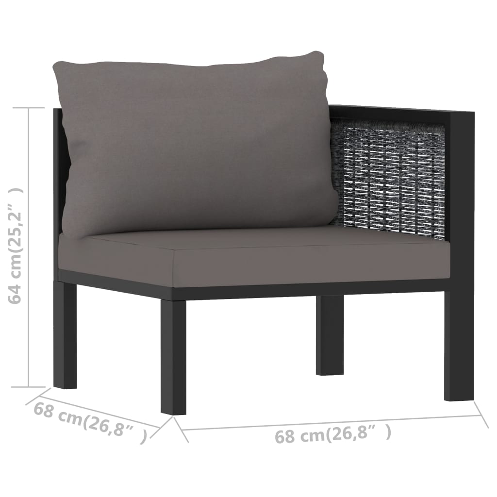 vidaXL Modularna kutna sofa od poliratana s lijevim naslonom antracit
